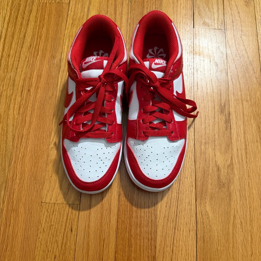 Woman's Red Nike Dunk Low Next Nature Shoes